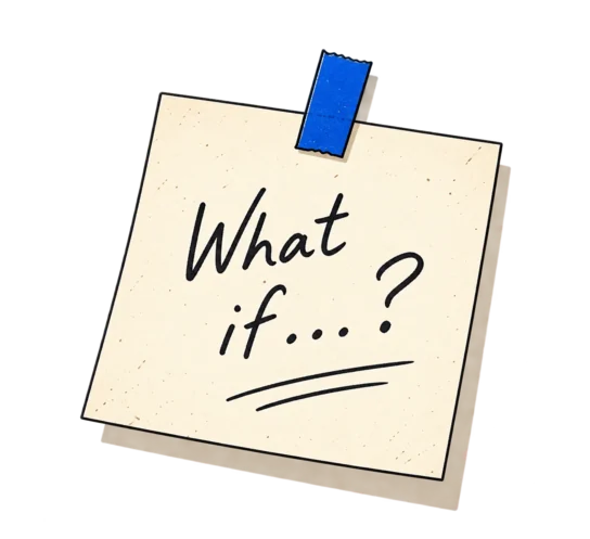 What if…? 라고 적힌 메모